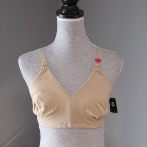 NEW Q-T Intimates Tan Nursing Bra Size 34D